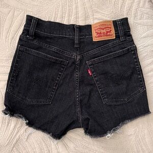 Levi’s high rise black denim shorts size 26